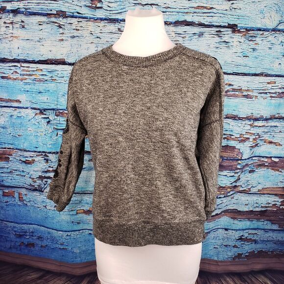 Beach Lunch Lounge grey marled embrodered top S - Picture 1 of 6